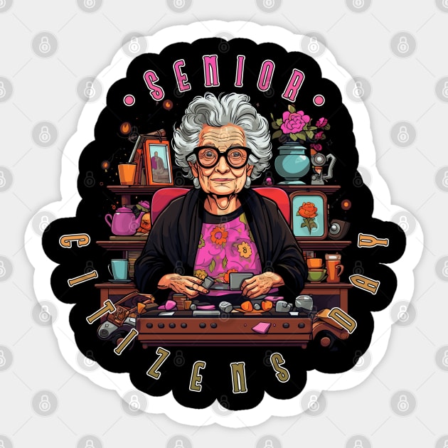 Senior Citizens Day Grandma Sticker by DanielLiamGill